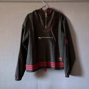 Adidas Black Jacket with Red and Gold Details